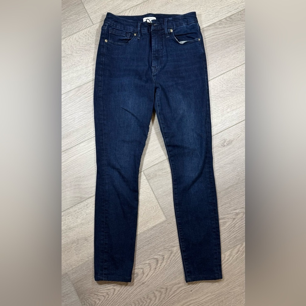 Good American womens dark wash jeans size 6/28 skinny made in turkey